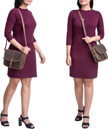 Стильна жіноча сумка-месенджер STILORD Kira з натуральної шкіри вінтаж, колір коньяк (Zamora - коричневий) для вечірок та міста