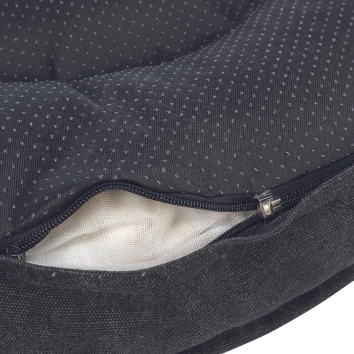 Кругле ліжко для собак TRIXIE Föhr, діаметр 70 см, чорний/пісочний колір, з ручкою для перенесення, м'яке та миється