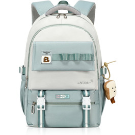 Шкільний рюкзак для дівчаток-підлітків, великий рюкзак для класу 5-12, стильний рюкзак-daypack з нейлону для гімназії, реального училища та університету, зелений