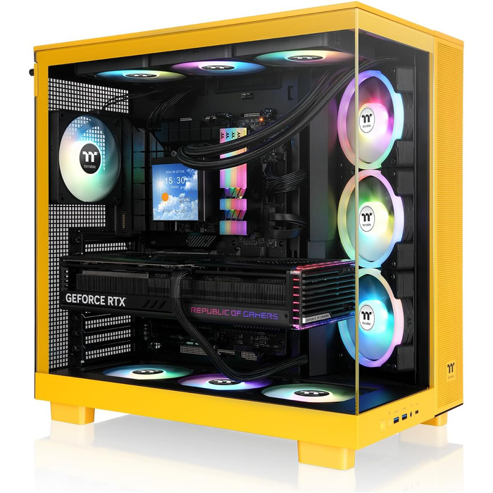 Корпус для ПК Thermaltake View 380 XL TG ARGB Bumblebee, Mid Tower, загартоване скло 4 мм, підтримка E-ATX та XL-плат, USB-C, підтримка радіатора 360 мм, High-Airflow