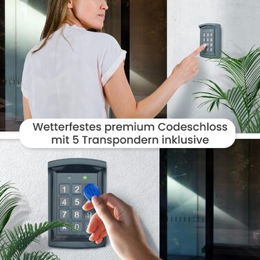 Розумний електронний замок MATHFEL із кодовою панеллю та RFID, для вхідних дверей, зовнішній, IP66, автоматичний доступ