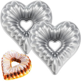 Форми для випічки Layhit 2 шт. Серцеподібні форми для тортів, 25.4 см, алюміній, антипригарне покриття, для свят та сімейних посиденьок