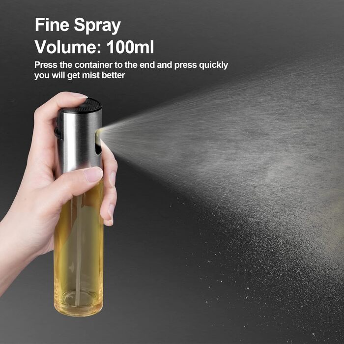 Спрей для олії 2 в 1, 2 шт. 470 мл, скло, захист від УФ, для кухні, фритюрниці, приготування їжі, салатів та грилю