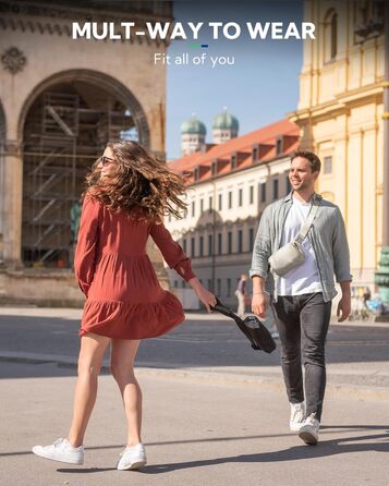 WATERFLY Поясна сумка на пояс для чоловіків та жінок: Стильна нагрудна сумка для спорту та моди, водонепроникна, маленька сумка на стегно для активного відпочинку, подорожей, походів, фестивалів (Бежева)