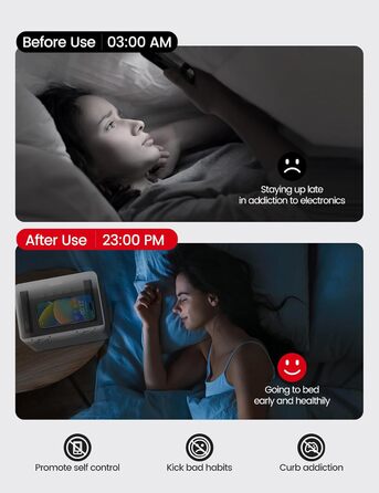 Сейф VAYDEER з таймером та металевим замком: цифровий детокс, захист від телефонів, USB-C, дитячий замок, чорний