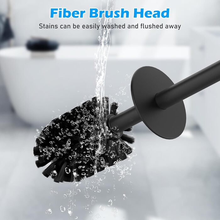 Набір для чищення унітазу з нержавіючої сталі 304, комплект з 2 насадками (круглі, чорні)