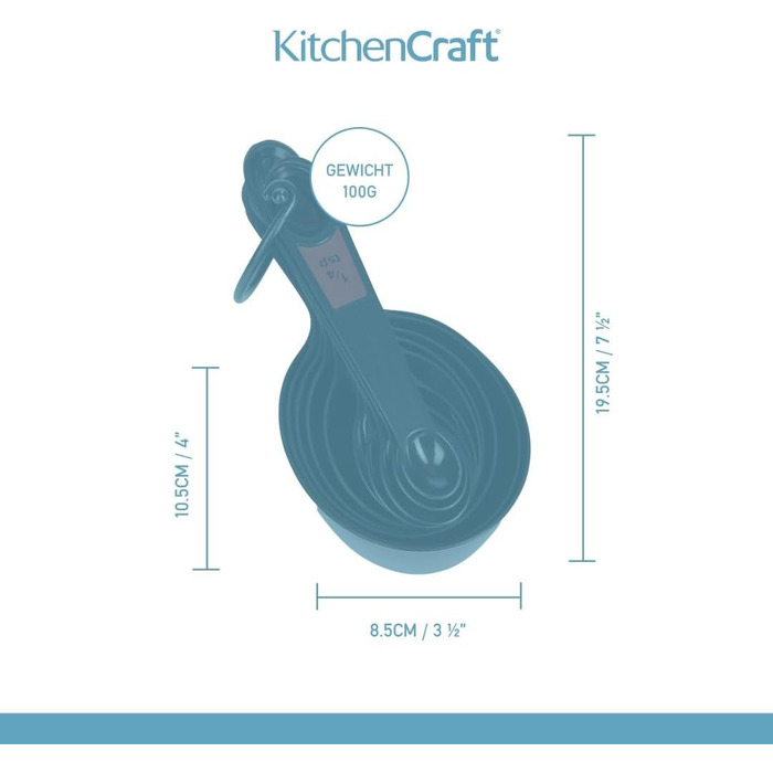 Набір мірних ложок KitchenCraft 10 шт. з тримачем, чорний