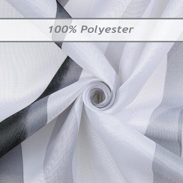 Шторка для душу Bonhause 180x180 см водонепроникна, антигрибкова, смугаста, поліестер, для ванної кімнати (1 шт., сіра)