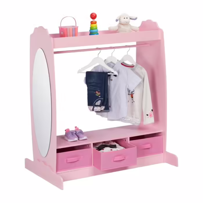 Relaxdays Children's Clothes Rack with Mirror