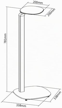 Стійки для акустичних систем my wall HS20L (комплект 2 шт.), висота 78,1 см, витримують до 10 кг, зі спіками та гумовими накладками для килимів та твердих підлог