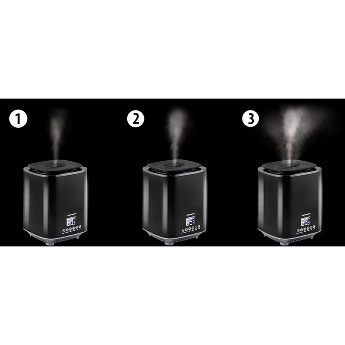 Ультразвуковий зволожувач повітря Berdsen з іонізацією, ароматерапією та гігростатом - 2.6 л, 3 швидкості, для дитячої кімнати, чорно-сірий