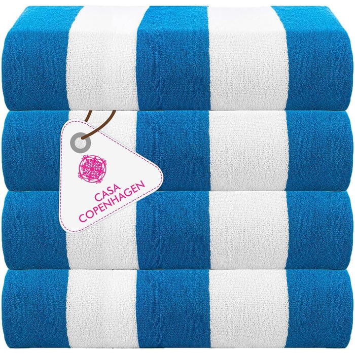 Рушники Casa Copenhagen Bora Bora Strandtücher: комплект з 4 шт. з бавовни, 76x152 см. Яскраві кольори (рожевий, червоний, жовтий, блакитний)