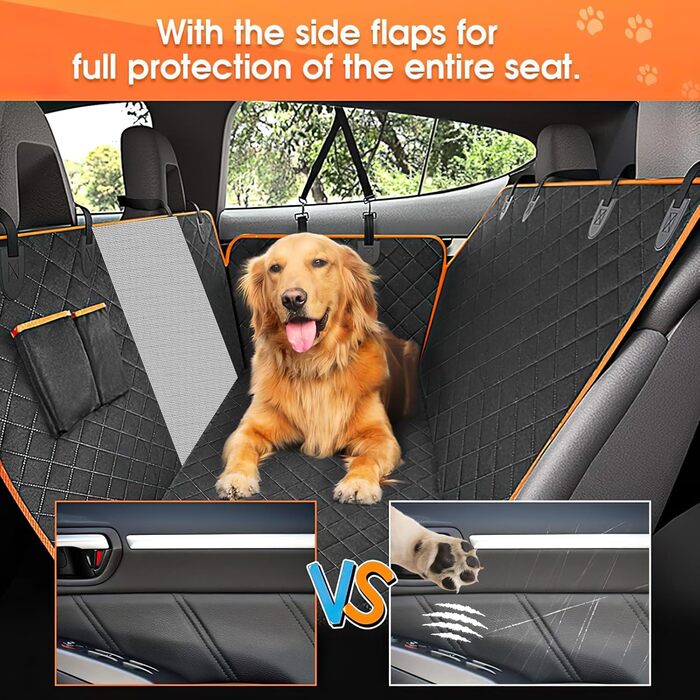 Накладка на сидіння автомобіля для собак, 147 см, водонепроникна, з віконцем, 600D Oxford, для SUV та універсалів