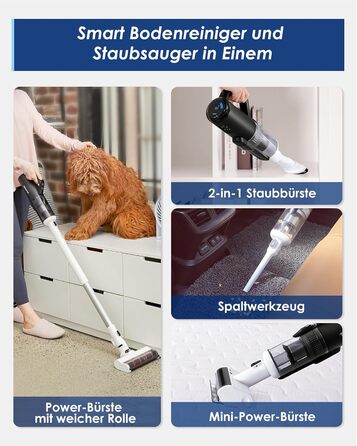 Бездротовий пилосос Tineco S5 Combo: ідеальний для шерсті тварин та липких забруднень, тихий, з дисплеєм