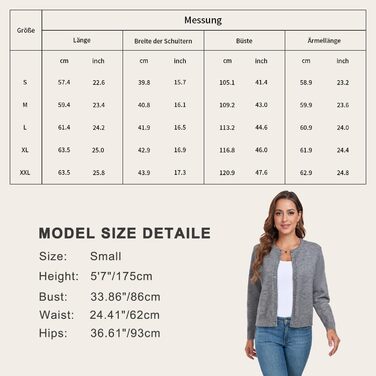 Кардиган жіночий KESSER Daen, сірий, розмір L, класичний, з ґудзиками, в'язаний, для осені/зими