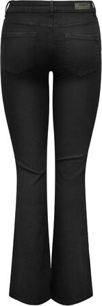 Джинси жіночі кльош ONLBLUSH, чорний денім, середньої посадки, розмір M/30L