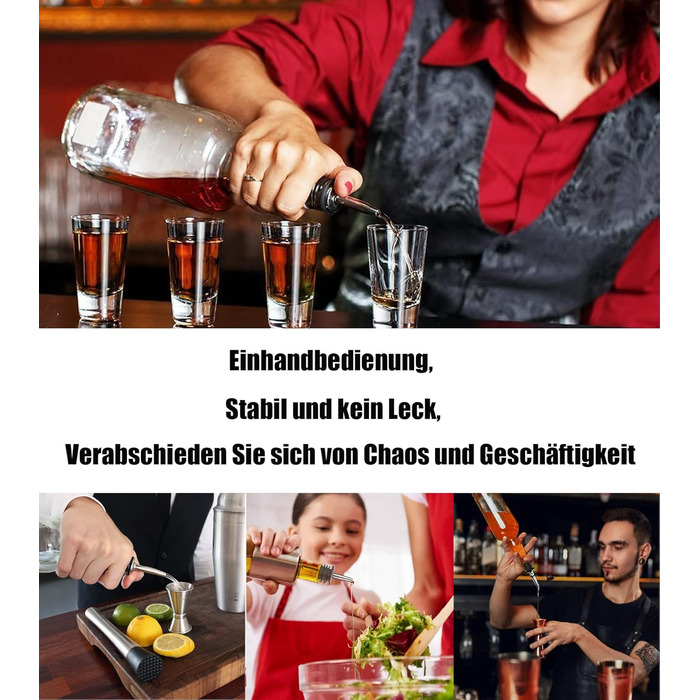 Виливні носики для пляшок Pafusen, 12 шт. з нержавіючої сталі, конічні, для спиртних напоїв, 19 мм