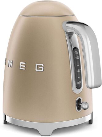 Електричний чайник Smeg KLF03PKEU 1.7L, Champagne (шампань), з нержавіючої сталі, антинакипний фільтр, автоматичне відключення