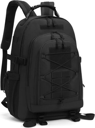 Тактичний рюкзак Molle 35/40 л, водонепроникний, для мотоциклістів, туризму, школи, з USB-портом, чорний