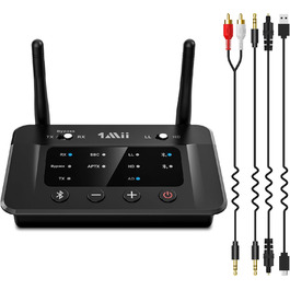 1Mii B03 Bluetooth 5.3 Передавач Bluetooth для TV з aptX HD, низькою затримкою, для 2 навушників, велика відстань, оптичний, AUX, RCA 1Mii B03 Bluetooth 5.3 Передавач Bluetooth для TV з aptX HD, низькою затримкою, для 2 навушників, велика відстань, оптичний, AUX, RCA