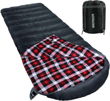 Спальний мішок Poepore Outdoor Winter для дорослих, XXL, 3-4 сезони, теплий бавовняний фліс, 230x100 см, 0°C (сірий, -6°C)