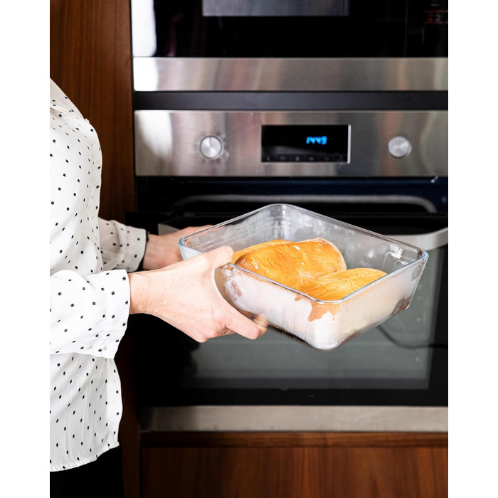 Pyrex® - Cook & Freeze – 4 Glass Containers with Airtight Lid (0.8 l, 1.5 l, 2.6 l, 4 l) – specially designed for freezing – BPA-free