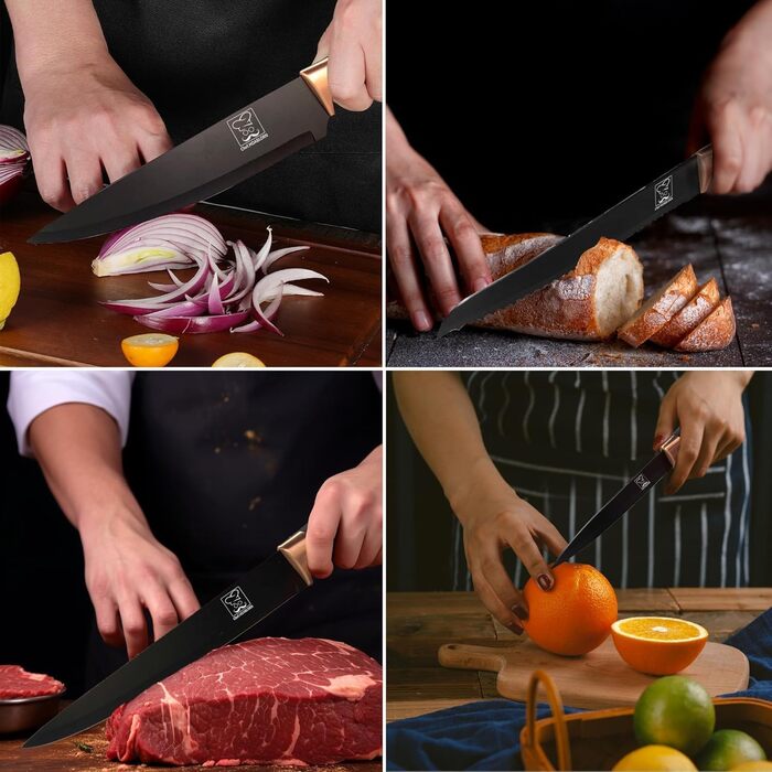 Набір ножів Chefhoablorn 15 предметів: професійний кухонний набір з нержавіючої сталі, 15 ножів у блоці