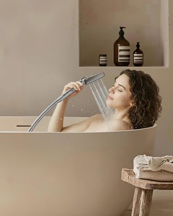 Душова лійка Cobbe з фільтром для жорсткої води, високий тиск, квадратна, 20-ступеневий фільтр, 6 режимів, видаляє хлор і важкі метали, хром