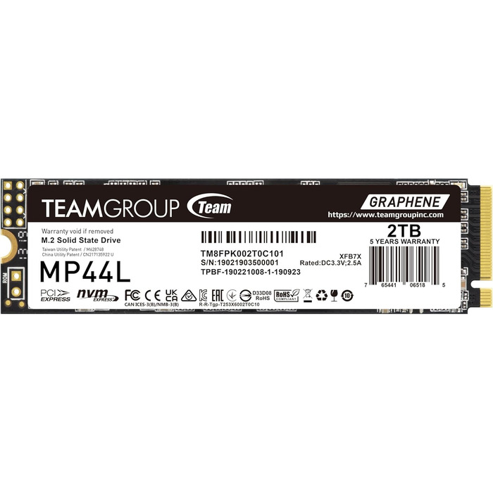 TEAMGROUP MP44L 2TB NVMe SSD: Швидкий диск M.2 PCIe Gen 4 для ноутбука та ПК