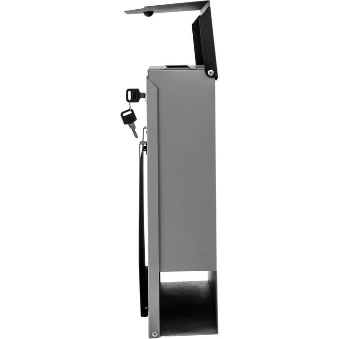 Поштова скринька Arebos сучасного дизайну настінна, з газетницею, чорна - стійка до погодних умов, з ключами та кріпленням