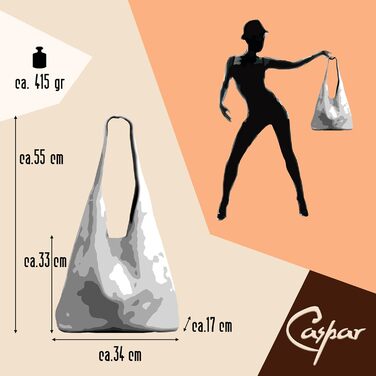 Жіноча сумка-шопер Caspar Grande Hobo з натуральної замші - Італія, колір тауп