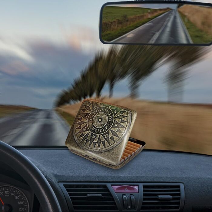 Елегантне металеве тютюнотримач для 20 сигарет, золотий, 10.3x6x1.7 см