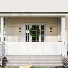 Захисний бар'єр для дитячих воріт, розтяжний 0-150 см, для дітей, котів та собак, для внутрішнього та зовнішнього використання (700 см/Білий)