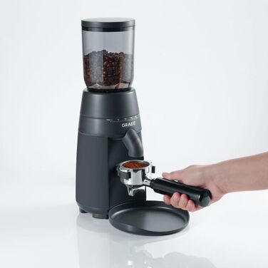 Електрична кавомолка GRAEF CM702: 24 ступені помолу, контейнер 250г, для еспресо та фільтр-кави, нержавіюча сталь