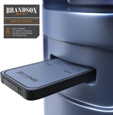 Турбовентилятор Brandson з пультом керування, 96 см, 45W, 3 швидкості, блакитний/графітовий