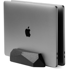 Oakywood Adjustable Wooden Laptop Stand - Holds 2 Laptops - Compatible with MacBook Pro, MacBook Air, iPad - Black Stained Oak