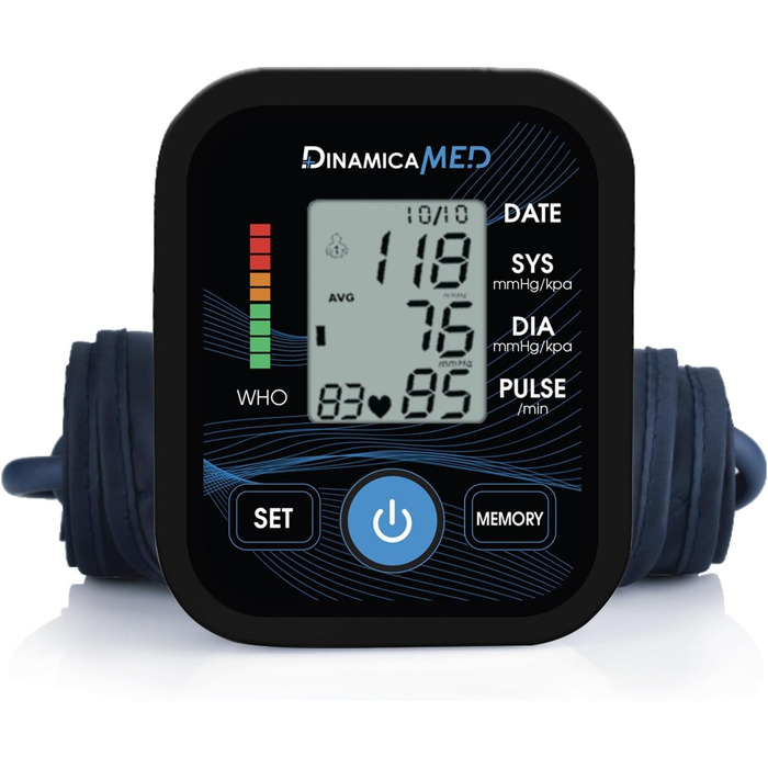 Тонометр на плече Dinamicamed Med-a139 з USB-кабелем та 2*99 пам'яттю, високоточний