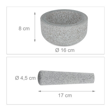 Relaxdays Granite Mortar and Pestle