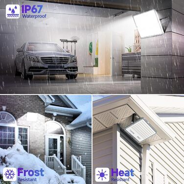 LED Floodlight Outdoor 100W, Floodlight Outdoor 10000LM, Waterproof Outdoor Spotlight IP67, 6500K Cold White Super Bright LED Spotlight for Warehouse, Garden, Garage, Yard, Factory, Parking Lot