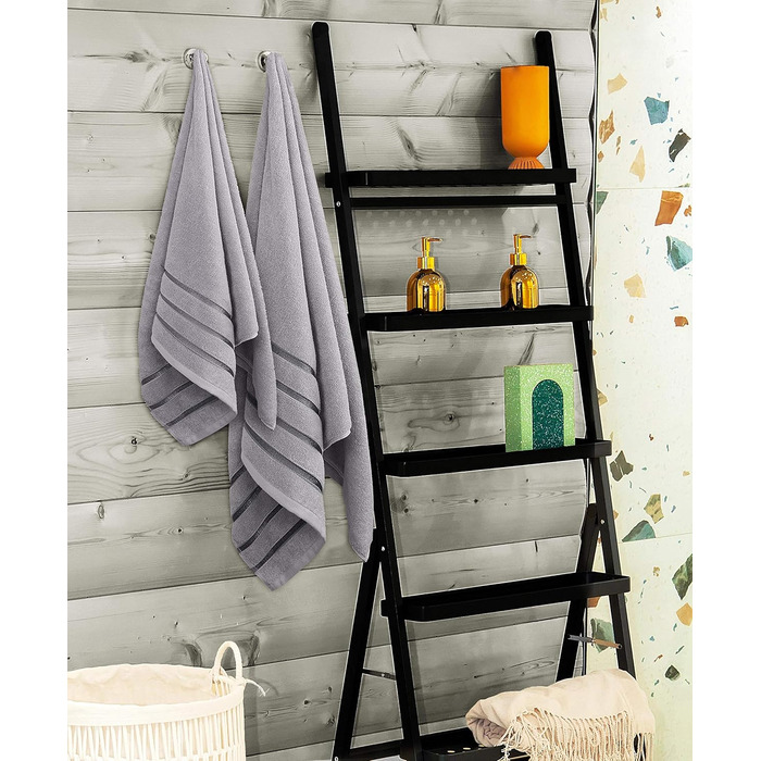 Набір рушників Utopia Towels 8 шт. з петлею для підвішування, 97% бавовна, швидковисихаючі: 2 великі, 2 середні, 4 маленькі (Кюл-Сірий)