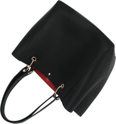 Жіноча шкіряна сумка-шопер великого розміру для студентів та роботи, чорна