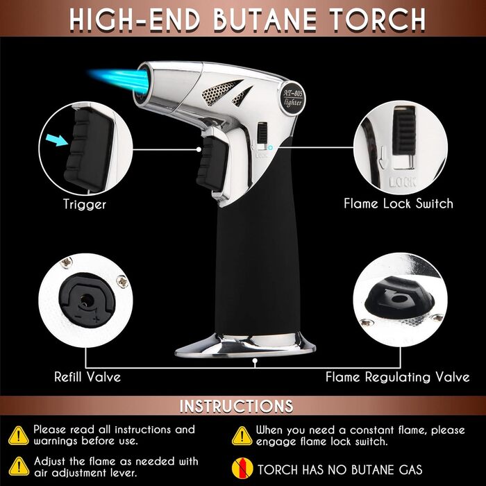 Набір для копчення віскі – Cocktail Smoking Set з підставкою для копчення, пропановою пальником, щипцями, дубовими та волоськими трісками – Преміум дерев'яна коробка – 11.88x9.96x2.9x2.75x2x2.75 см