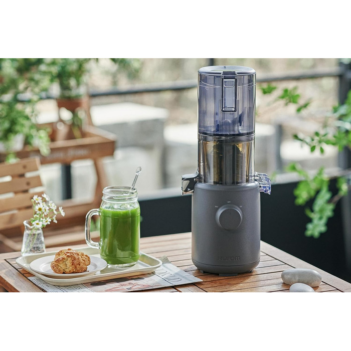 Hurom Slow Juicer | Vegetable and Fruit Juicer | H310 | Easy to Clean & Quiet Motor Electric Juicer with Mesh Filter | 150 Watts | BPA Free | Sleek Design | 220ml, Lavender
