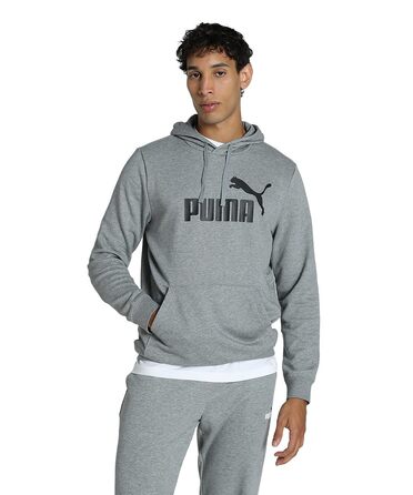 Чоловіча толстовка Puma ESS No. 1 Logo Hoodie з капюшоном, сіра (Medium Gray Heather), розмір XL