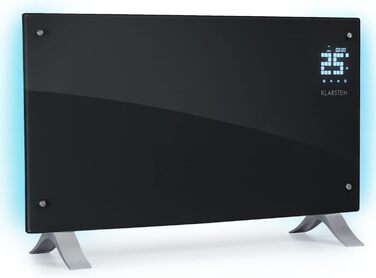 Електричний конвектор Klarstein Bornholm Curved Ambient: мобільний нагрівач з термостатом, 2000 Вт, чорний