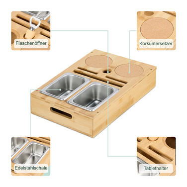 Relaxdays Couchbar with Snack Bowls