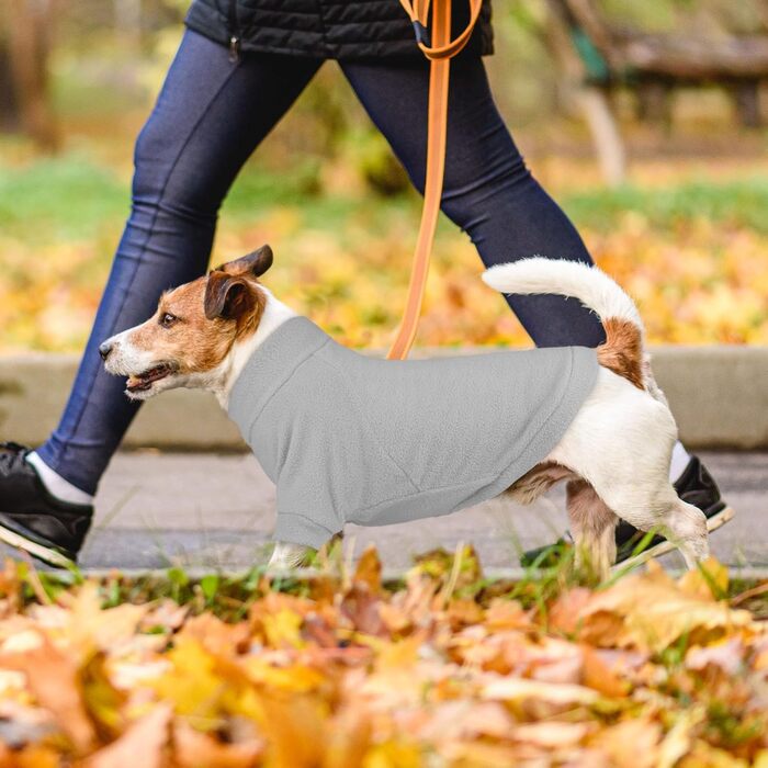Dog sweater for medium-sized dogs, fleece, turtleneck, soft, warm, dog sweater, dog clothing, medium-sized dogs, boys, girls, pet (Gray + Blue + Coffee Brown, M)