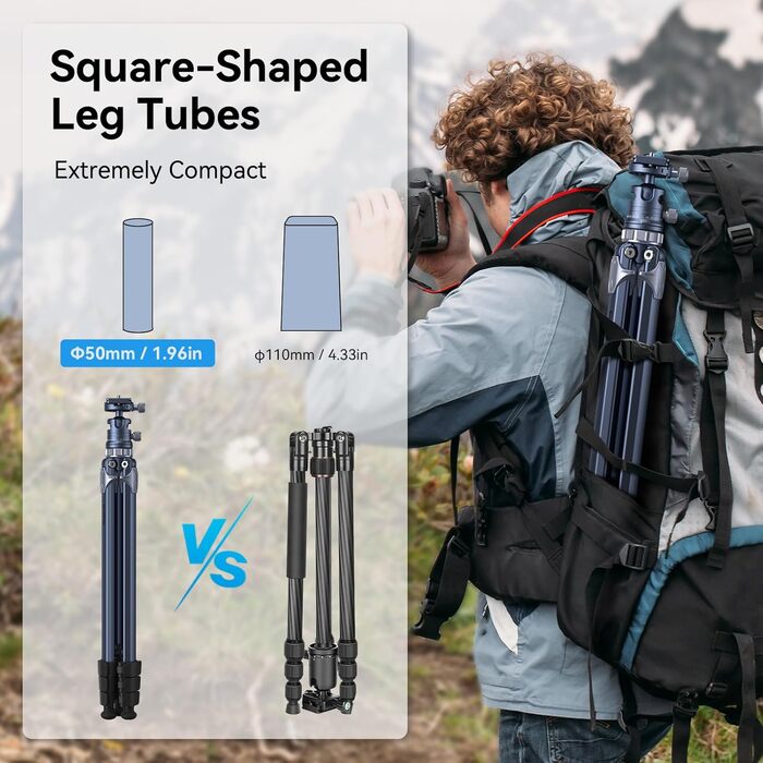 Штатив SMALLRIG для камери з компактною центральною колоною, 360° кульковою головкою, QR-пластиною, вантажопідйомністю до 8 кг, для DSLR-камер -4222B