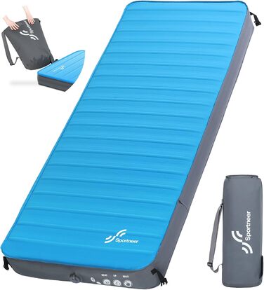Sportneer Self-Inflating Camping Mat - 198x76cm Outdoor Sleeping Pad - 10cm Thick Air Mattress for Tent, Overnight Stays, Sunbathing, Relaxation, and Picnics