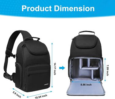 Сумка для камери MOSISO: Crossbody Sling Rucksack для фотографів Canon, Nikon, Sony (з тримачем для штатива)